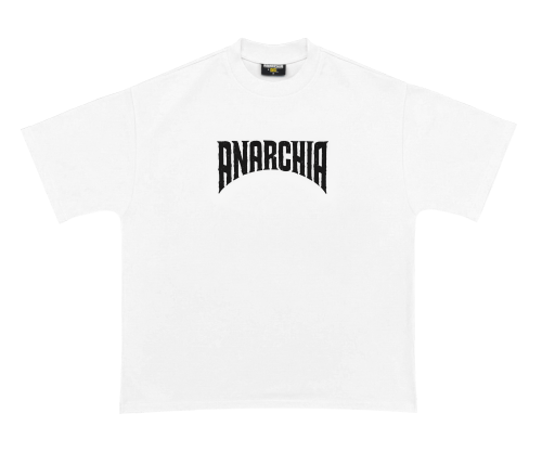 Koszulka - Anarchia Distressed Logo - Biała